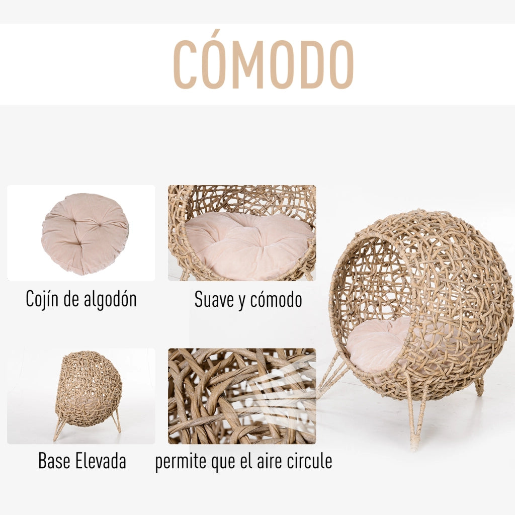 Letto a Soppalco per Gatti ¨C Minimal ¨C 52x58 cm in Legno Naturale