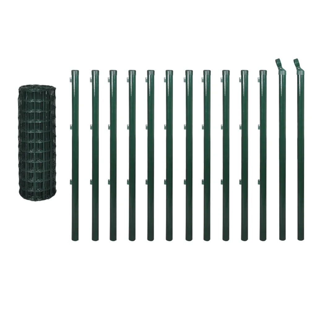 Recinzione da Giardino | Recinzione Euro in Acciaio 25x1,5 m Verde