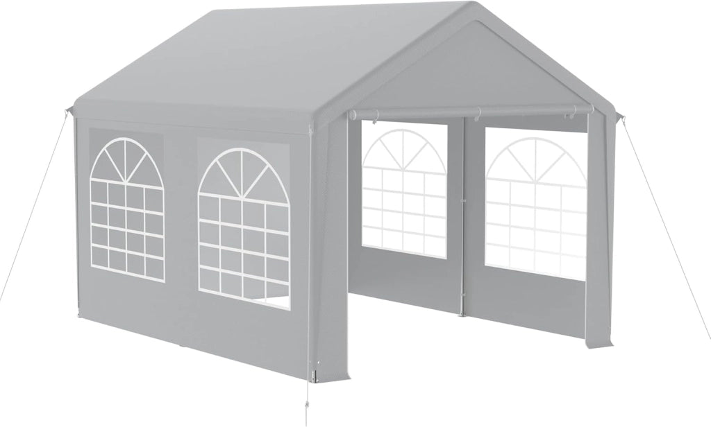 Gazebo per feste, 4 x 6 m, con 8 pareti laterali rimovibili, impermeabile, stabile, impermeabile, protezione solare, gazebo da giardino, tenda da giardino, colore grigio