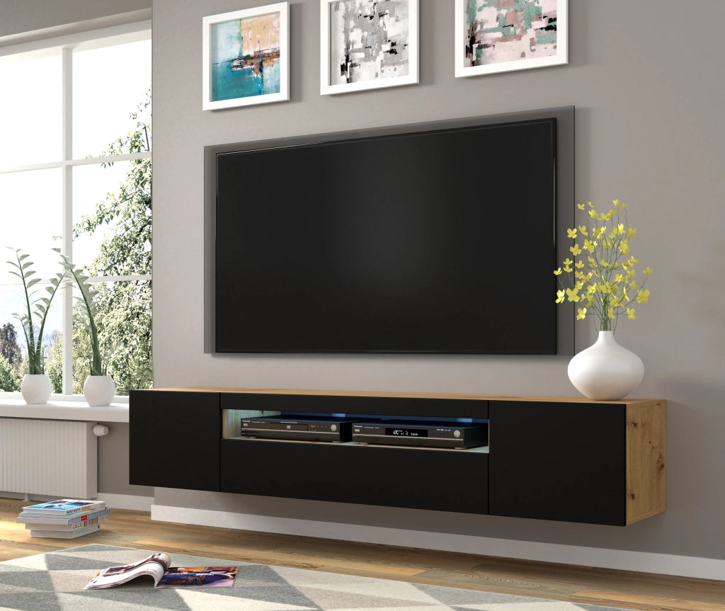 PORTA TV AURA 200 ARTISAN OAK NERO OPACO