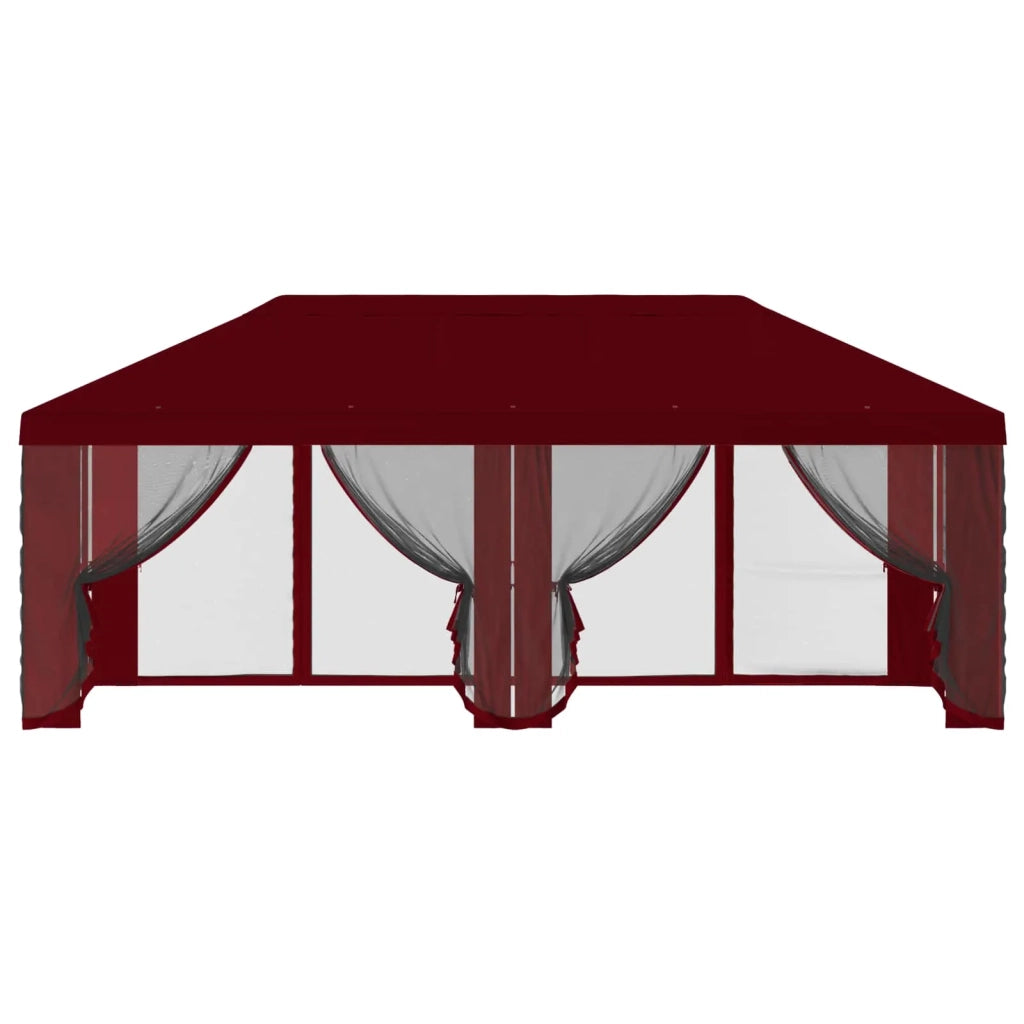 Copertura Gazebo con Pareti Laterali Borgogna 600,5 x 300,5 cm 900445