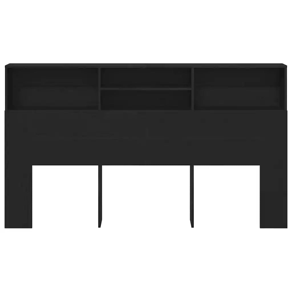 Testata del letto-Testiera con Contenitore Rovere Nero 180 x 19 x 103,5 cm