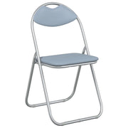 Sedia pieghevole 8 pz | Sedie da cucina Grigio 48 x 43,5 x 81 cm Pelle Sintetica