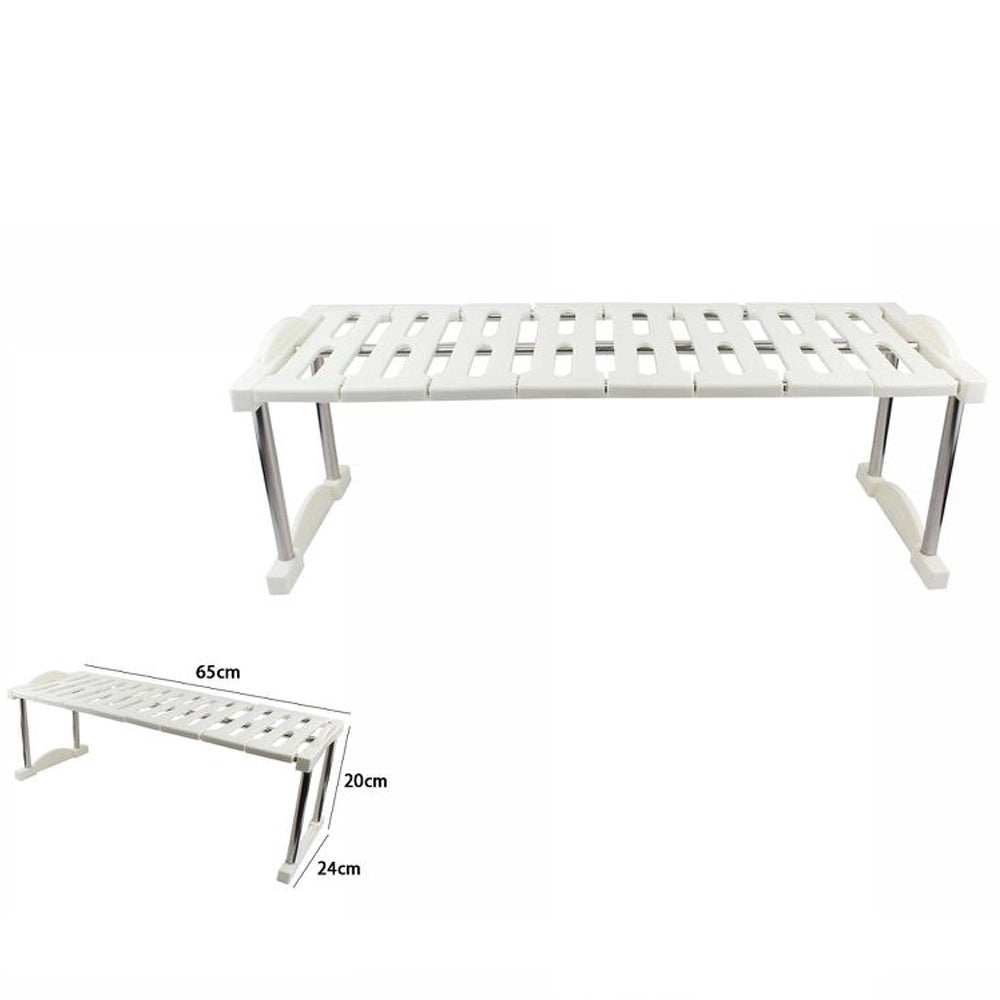 Trade Shop - Mensola Sovrapponibile Salvaspazio Organizer Impilabile Armadio Mobili 65x24x20 -