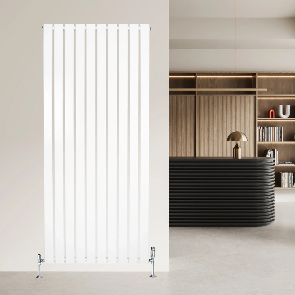 Radiatore Verticale 1600 x 700 mm con Valvole TRV Bianco