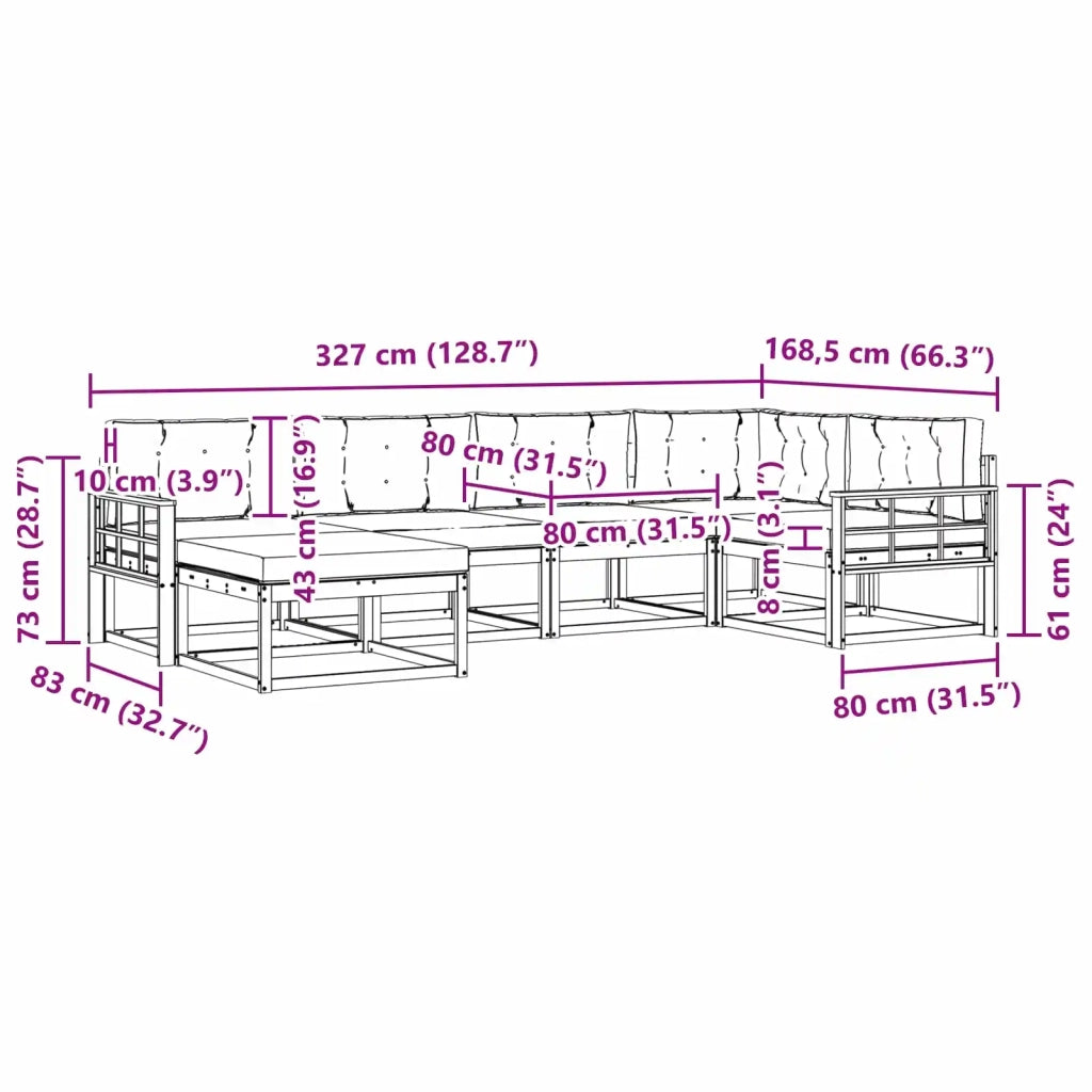 Set di divani da esterno 5 pz Bianco e Beige Poliestere 3386702