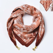 Sciarpa quadrata in cotone e lino/sciarpa di seta da donna con chiusura magnetica, versatile per la primavera e l'autunno, scaldacollo/sciarpa triangolare/sciarpa autunnale.