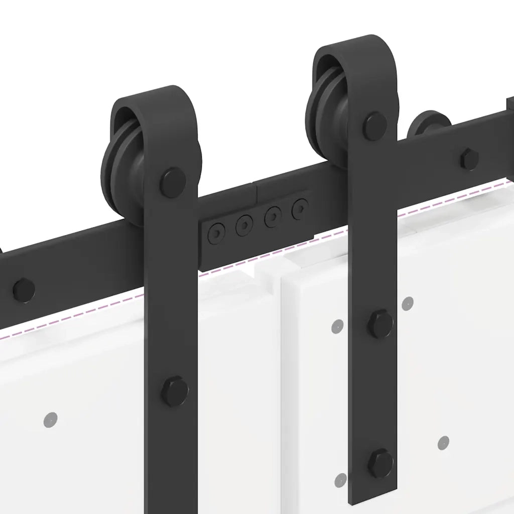 Kit di Binari per Porte Scorrevoli 400 cm Acciaio Nero CFW6036192
