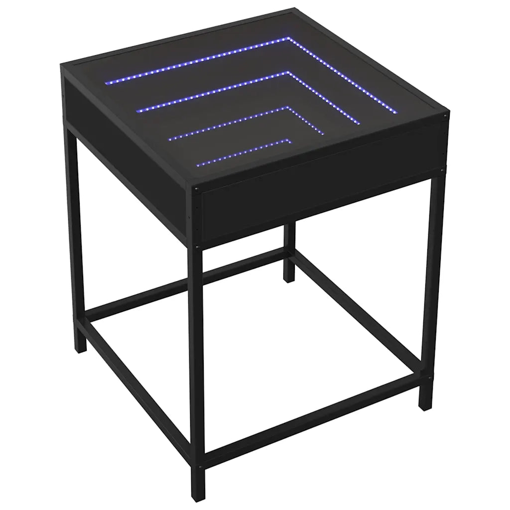 Tavolino da salotto | Tavolino da caff¨¨ | Tavolino da Soggiorno con LED Infinity Nero 40x40x51 cm