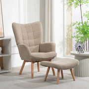 Poltrona relax con poggiapiedi color khaki