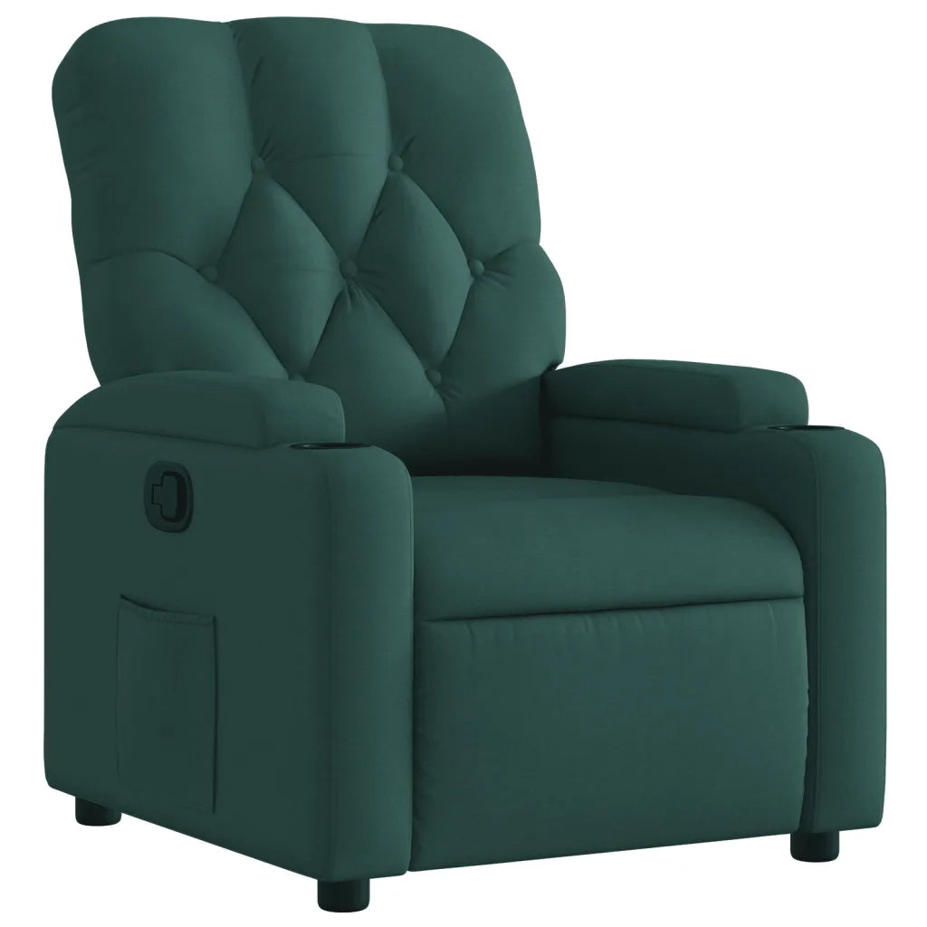 Divano Sedia-Poltrona Reclinabile in Tessuto Verde Scuro 486222
