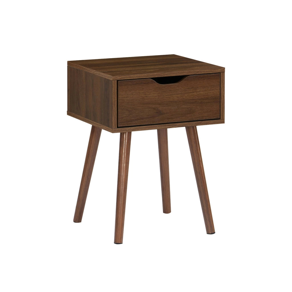 Comodino effetto legno 1 cassetto marrone, marrone