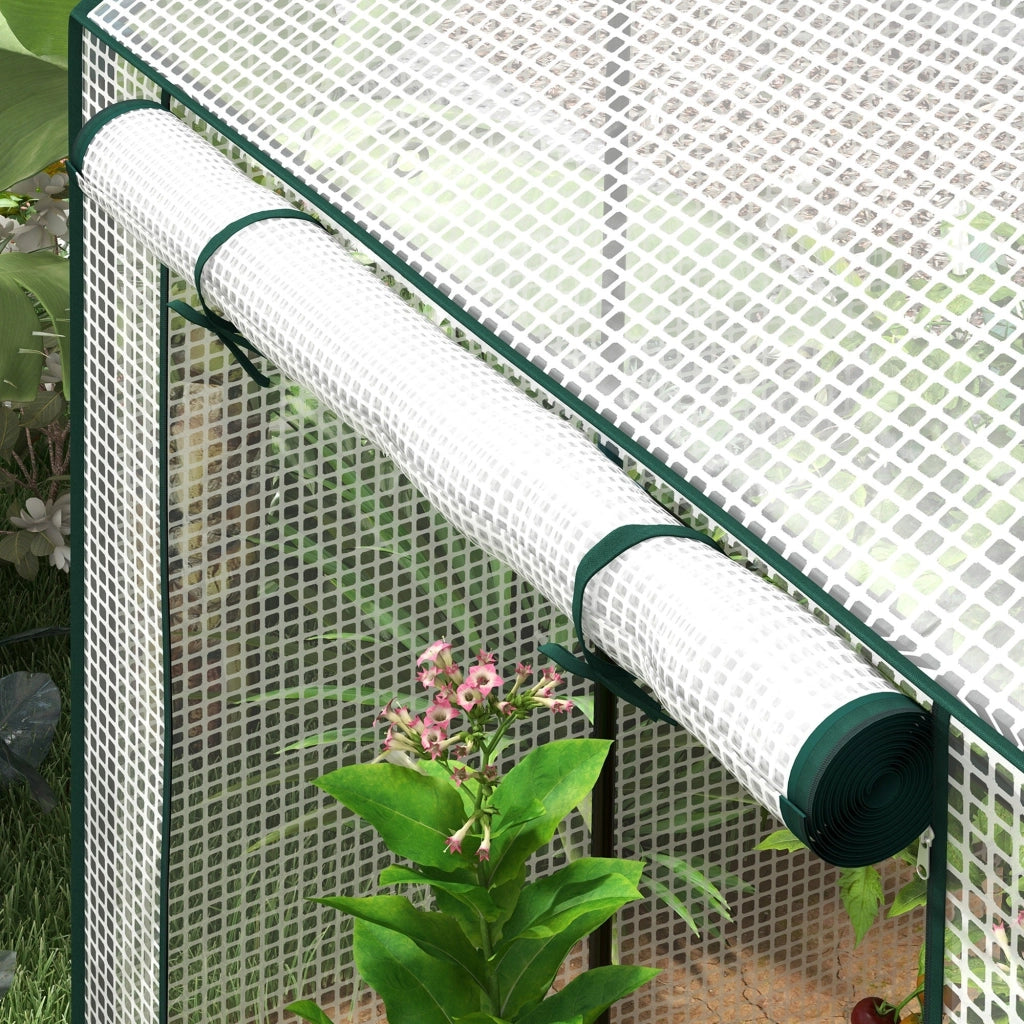 Serra da Giardino 2 Zone Separate e Porte Avvolgibili 100x80x150cm Copertura in PE