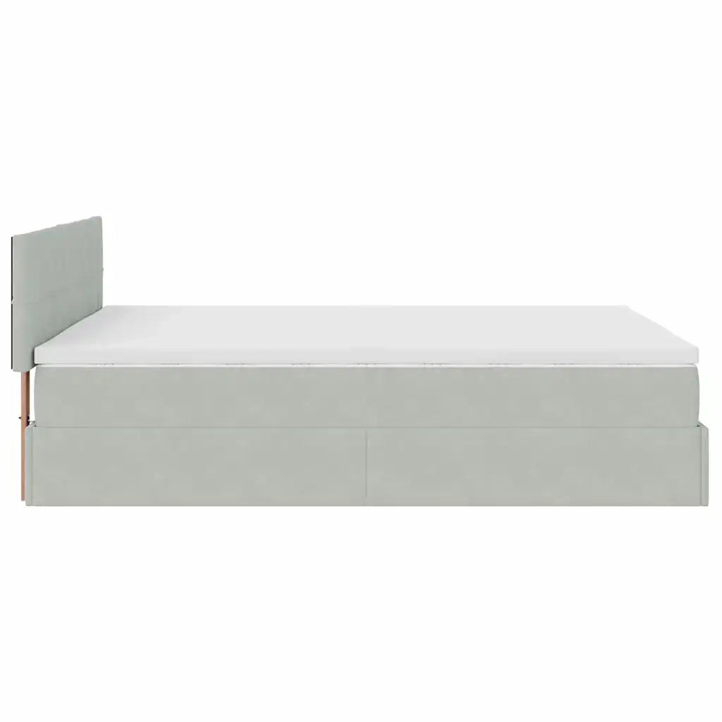 Struttura Letto Pouf con Materasso 140x200 cm in Velluto