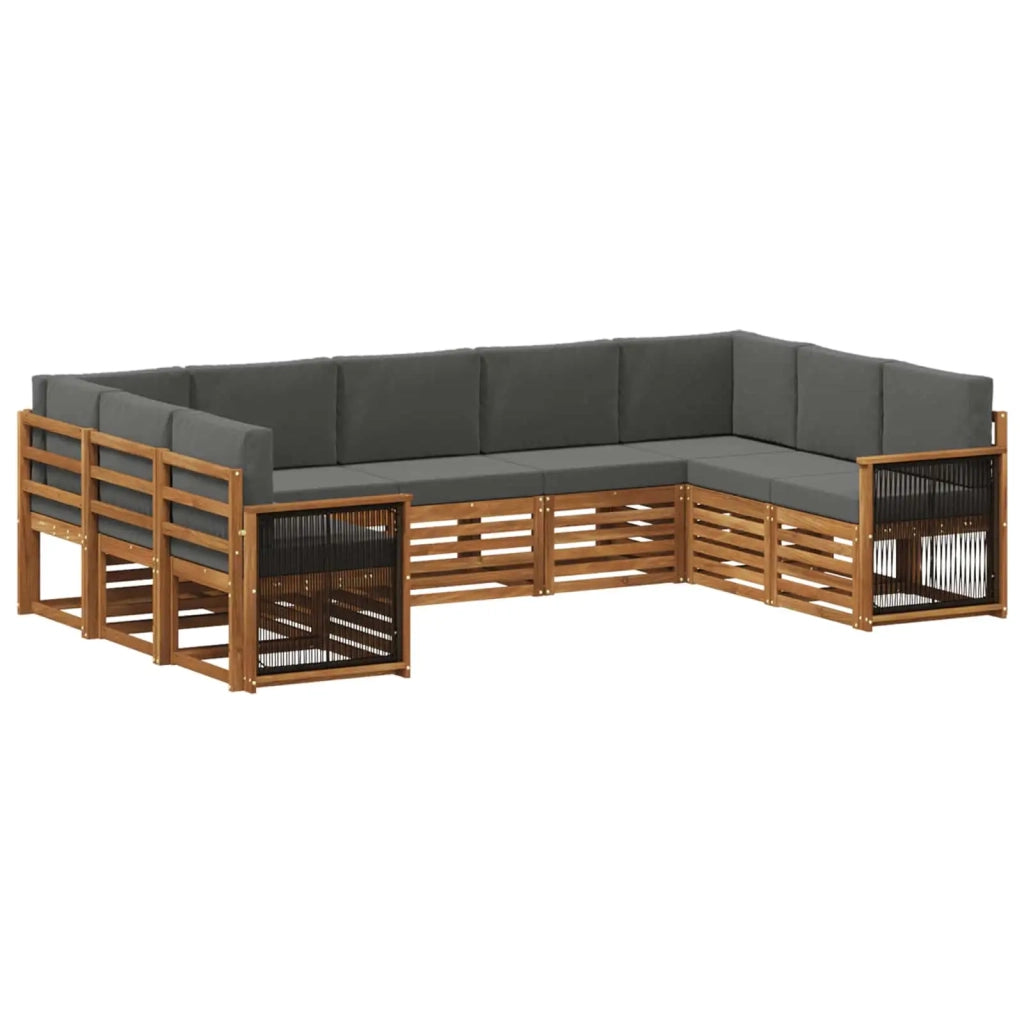 Set divano sezionale con cuscino 7 pcs Naturale e Antracite 3384833