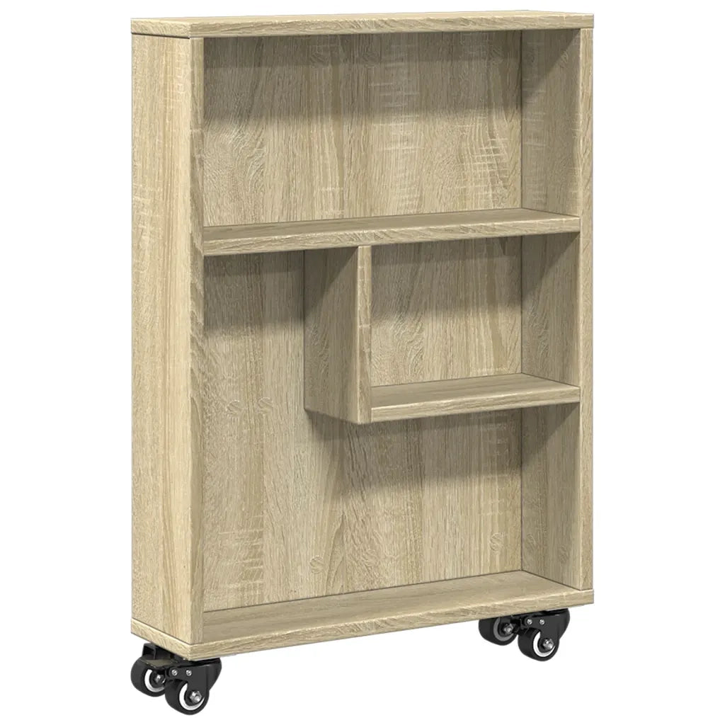 Carrello portaoggetti stretto in rovere Sonoma 48x13x68 cm in legno ingegnerizzato 855225