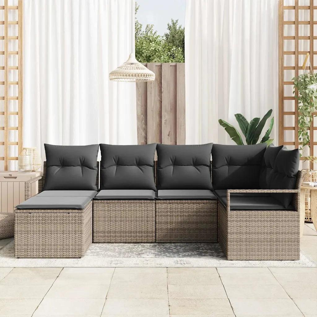 Set di divani 6 pcs Grigio polyrattan 3346449
