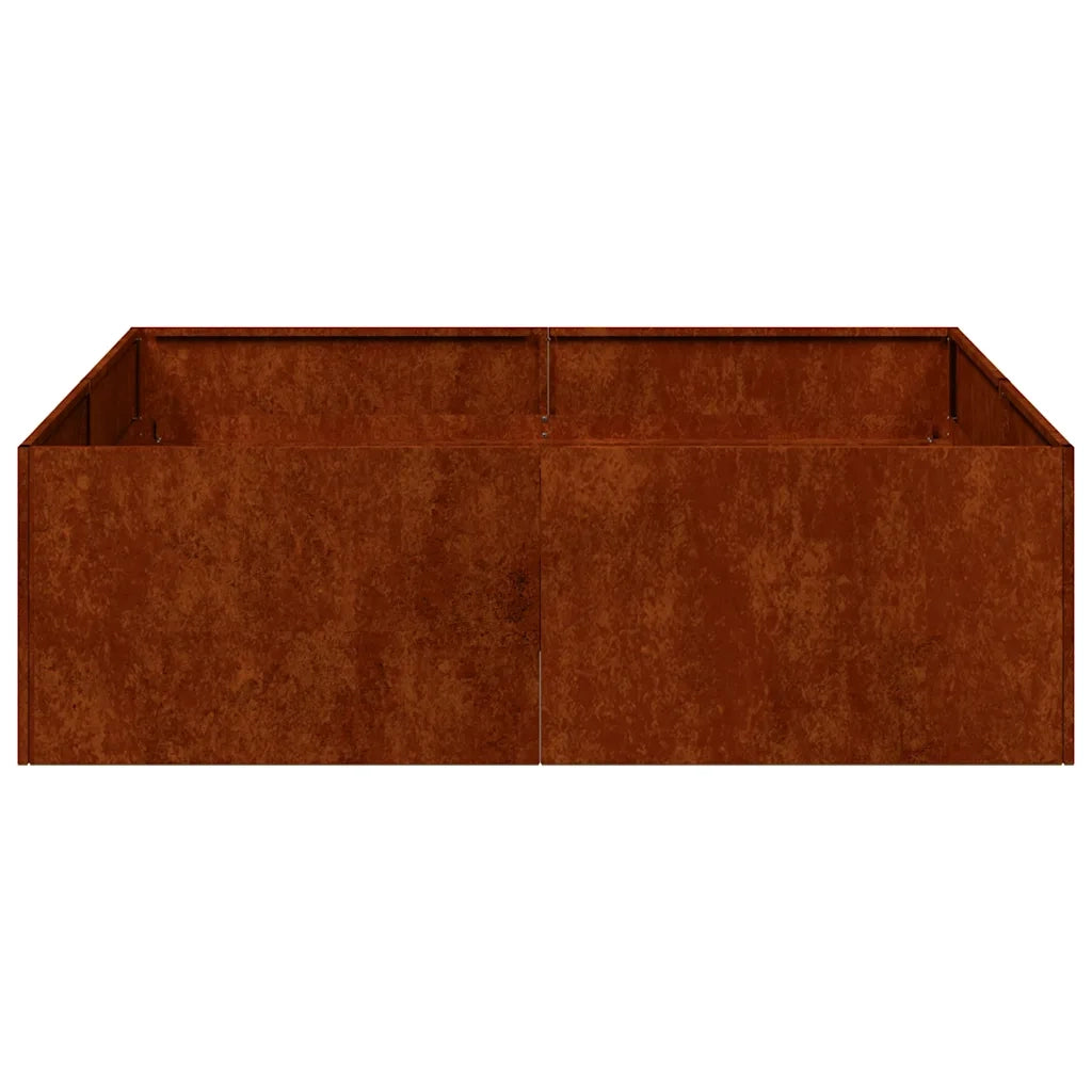 Fioriera Arrugginita 100x100x30 cm in Acciaio Corten 860814