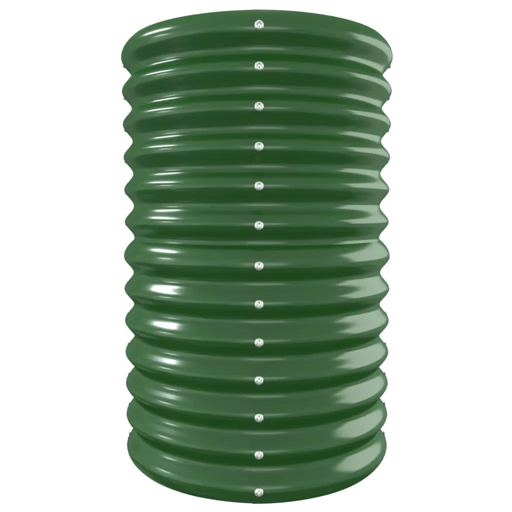 Aiuola ovale rialzata ampio spazio esterno 332 x 40 x 68 cm acciaio verniciato a polvere verde 02_0046568
