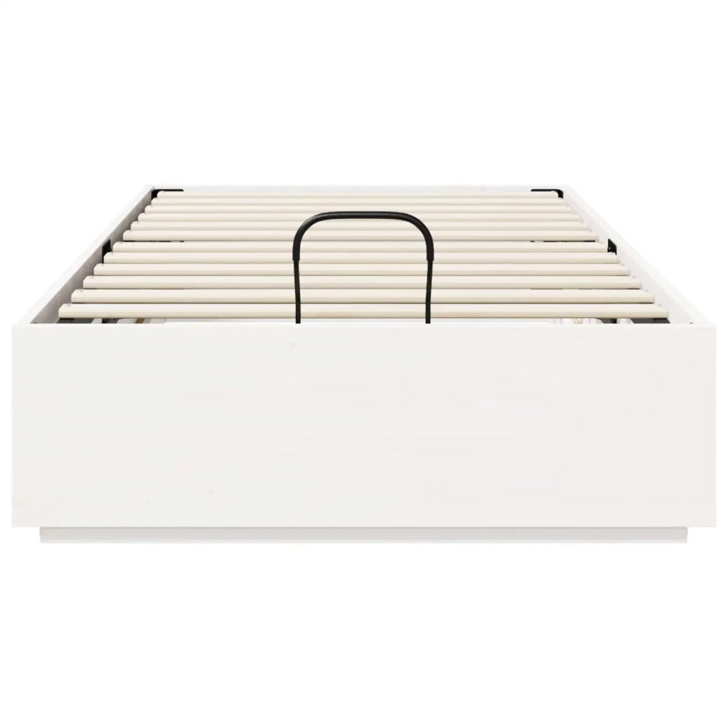 Letto ottomano Bianco 100 x 200 cm Legno di pino massiccio 3418736