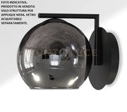 SARA-A N  Lampada da parete solo struttura senza vetro colore nero opaco 1 luce attacco E14