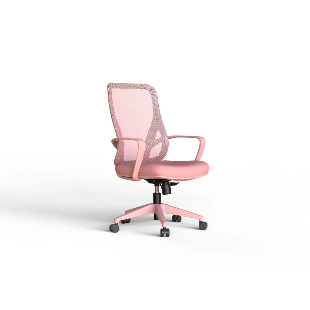 Sedia studio Hispanohogar altezza regolabile in tessuto rosa