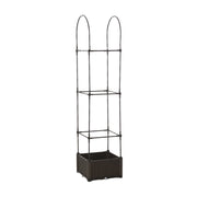 EasyComfort Fioriera da Esterno con Vaso Autoirrigante e Griglia Scaffale per Piante Rampicanti Marrone e Nero, 40x40x177cm