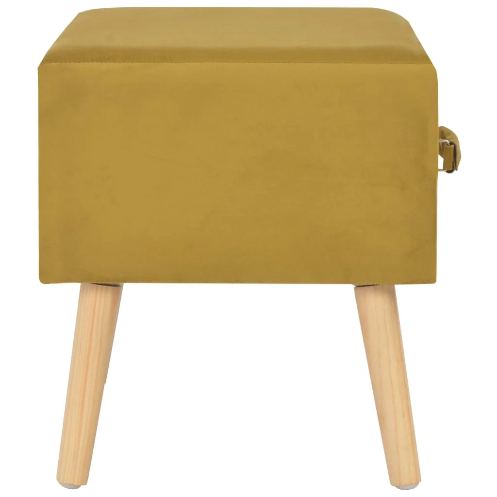 Comodino comodino cassettiera mobili per camera da letto 2 pezzi 40x35x40 cm velluto senape 1402048