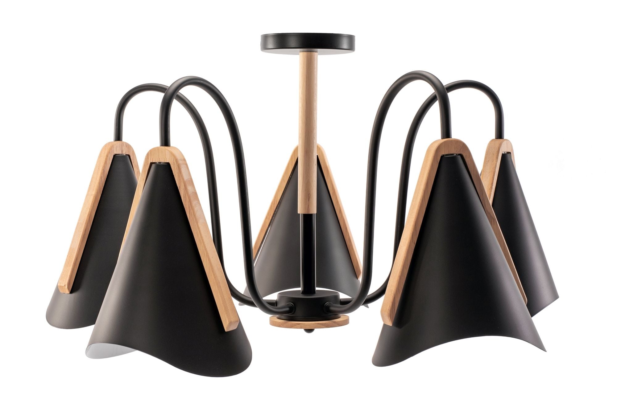 Plafoniera Scandinava A Cinque Bracci APP607-5C Nera