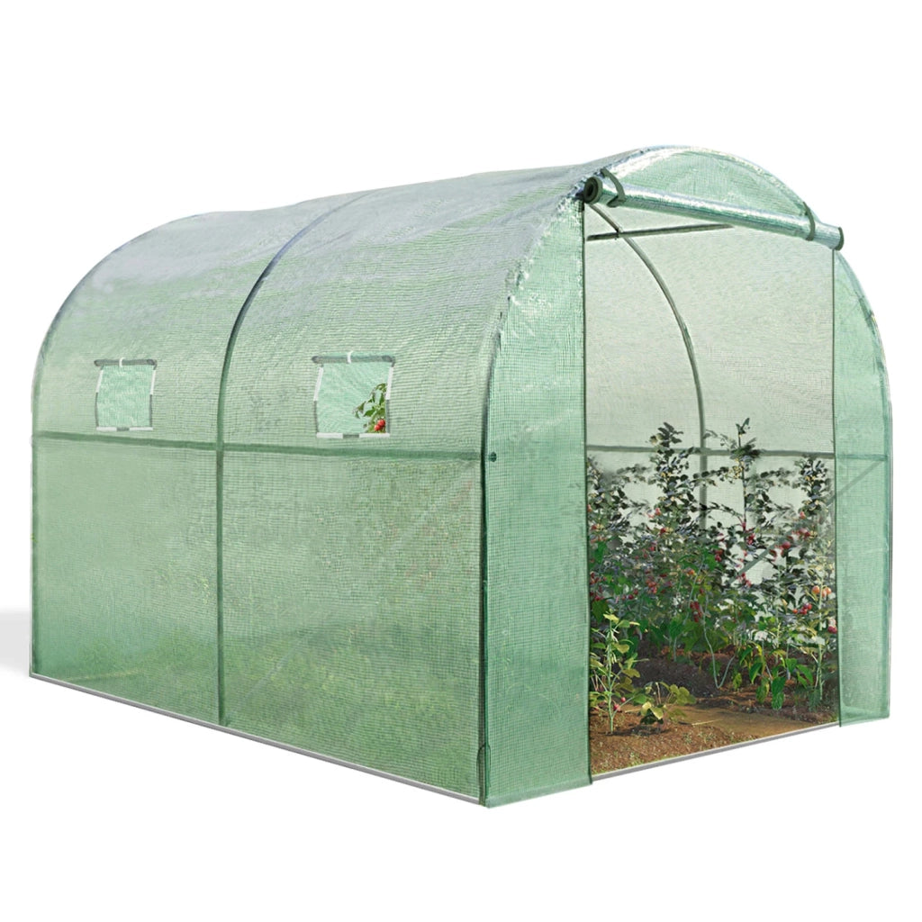 IDMarket - Serra tunnel di giardinario 6m²  verde 4 stagioni ZEBRA 2x3M
