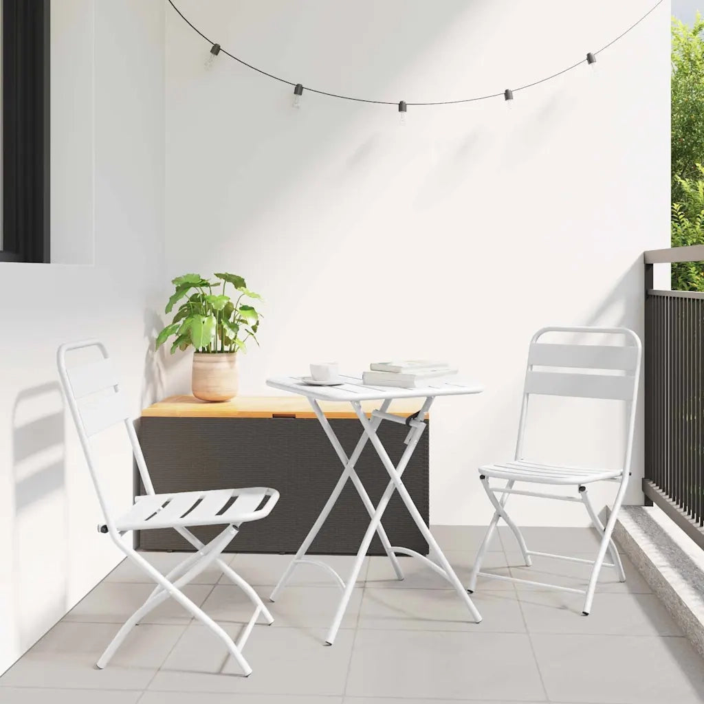 Sedia Pieghevole da Giardino 2 pcs Bianco 42 x 52 x 82cm 42002938