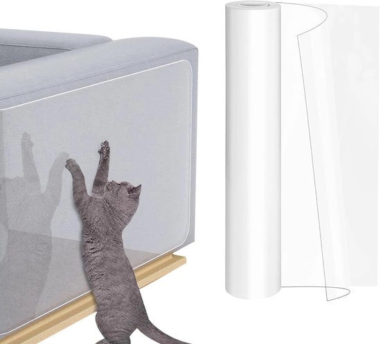 Protezione contro graffi per gatto, 5m x 43cm pellicola trasparente per protezione contro graffi autoadesiva per porta, protezione per gatto per mobili, protezione per porta, protezione per gatto per parete