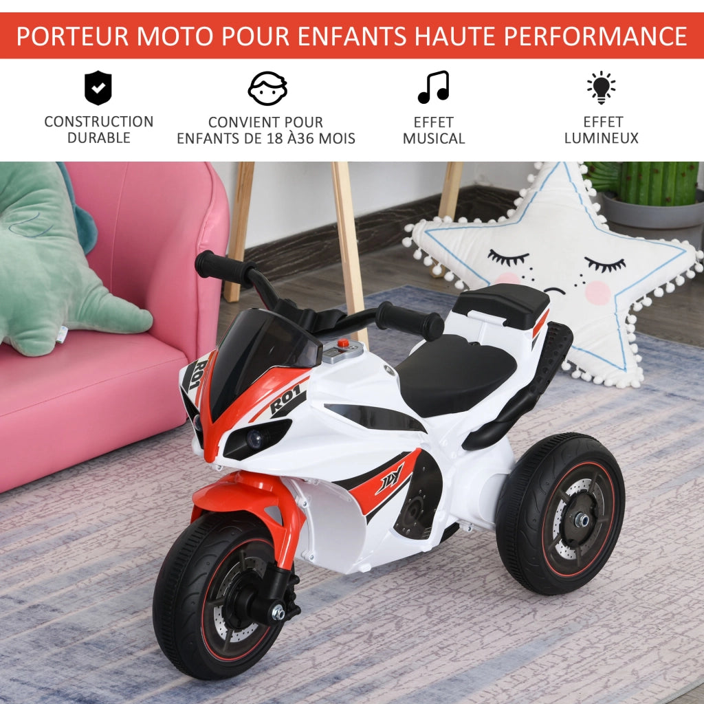 Moto Cavalcabile per Bambini ¨C Xylo ¨C Effetti Musicali e Luminosi con Contenitore Rosso Bianco