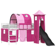 Struttura del letto loft per Bambini | Letto Infantile | Lettino Bianco e Rosa 107 x 200 cm