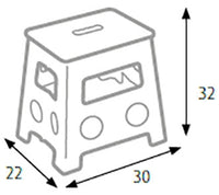 Sgabello Pieghevole 30x32x22 cm in Polipropilene Grigio