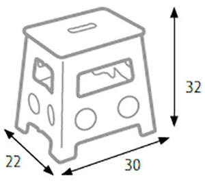 Sgabello Pieghevole 30x32x22 cm in Polipropilene Grigio