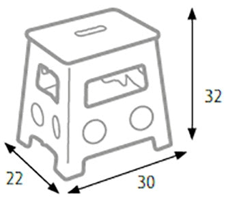 Sgabello Pieghevole 30x32x22 cm in Polipropilene Grigio