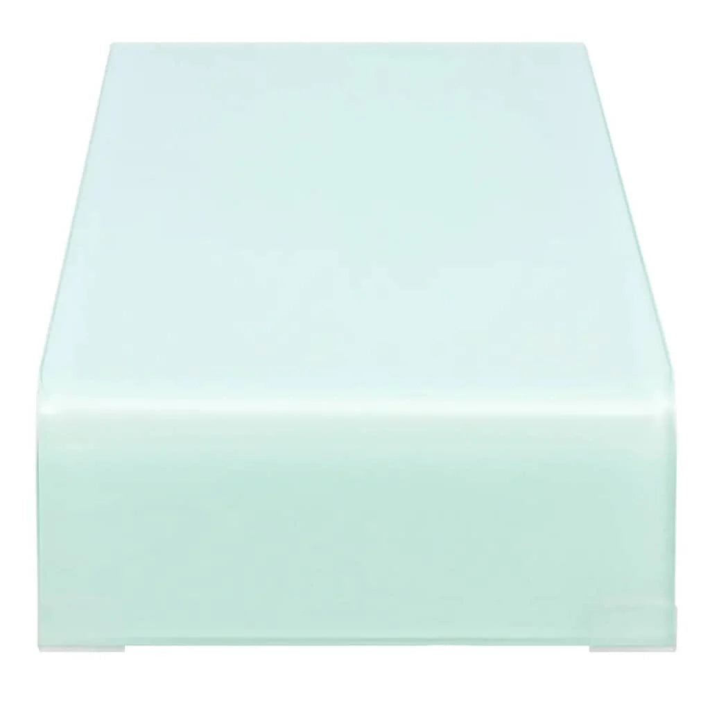 Pratico supporto TV/buffet/supporto per monitor di design per TV in vetro bianco da 80 cm 2502231