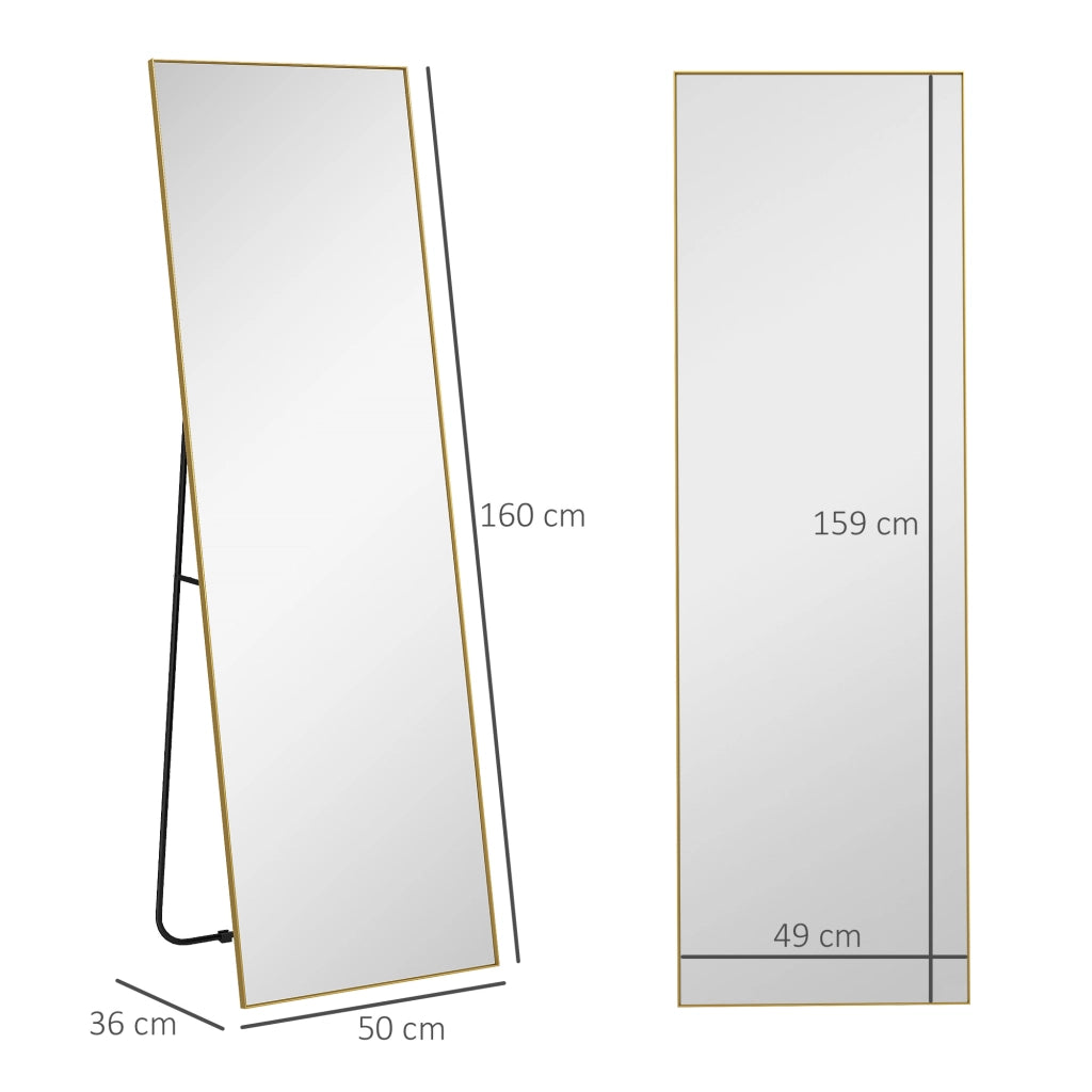Specchio da Terra Rettangolare ¨C Xylo ¨C 50x160 cm Dorato