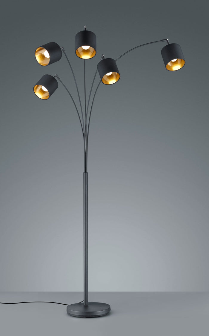 Piantana da Interno  E14 in Metallo Nero Opaco