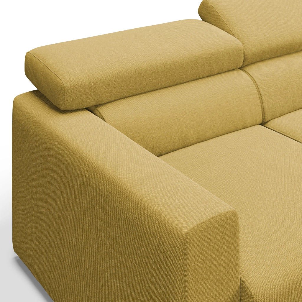 Dylan Divano a 3 sedute con estraibile a cassettone in tessuto simil cotone impermeabile T13 240 cm giallo