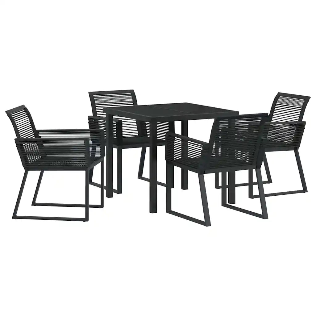 Set da Pranzo per Giardino 5 pcs Nero 3379311
