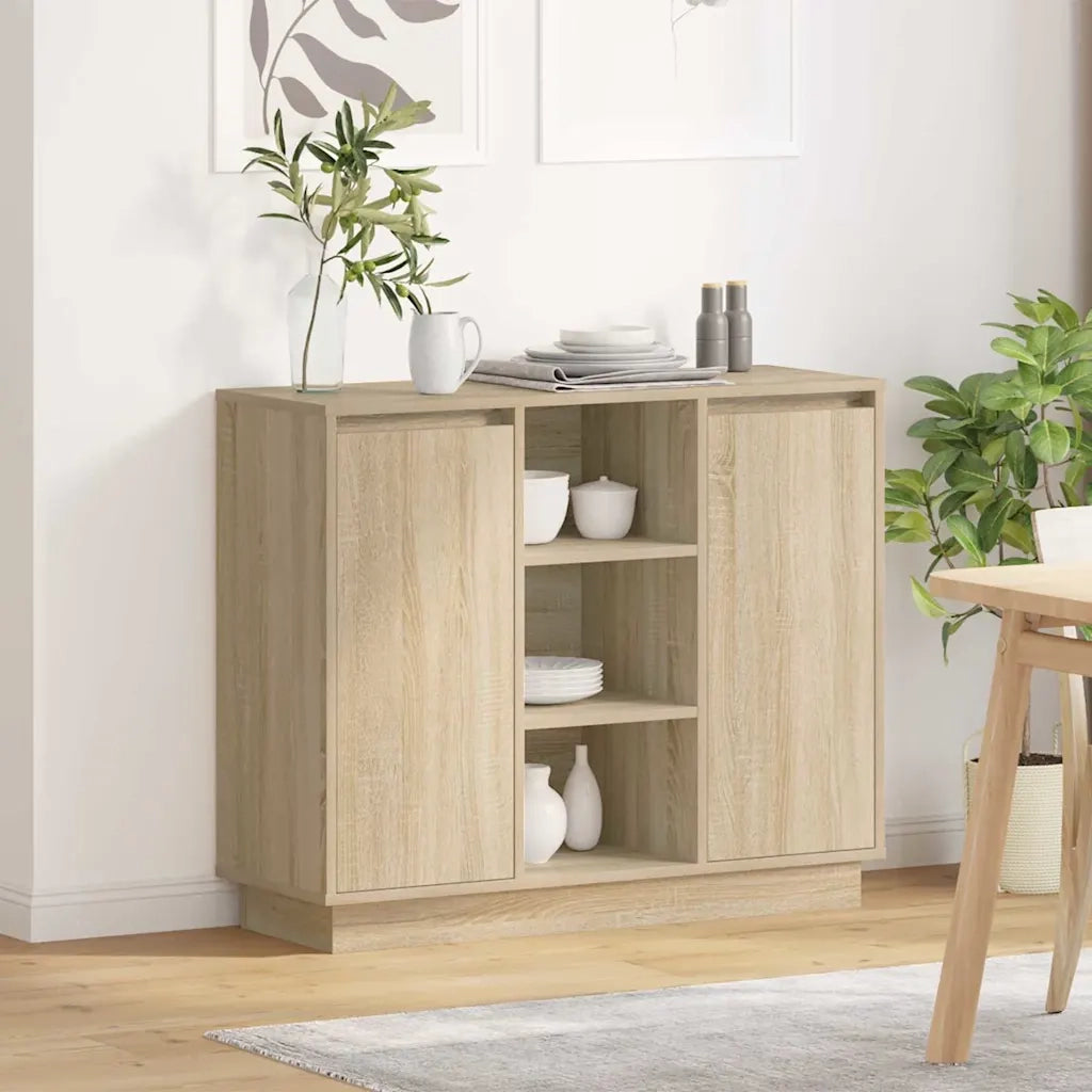 Madia LED Rovere Sonoma 90 x 32 x 75 cm Legno multistrato 869684