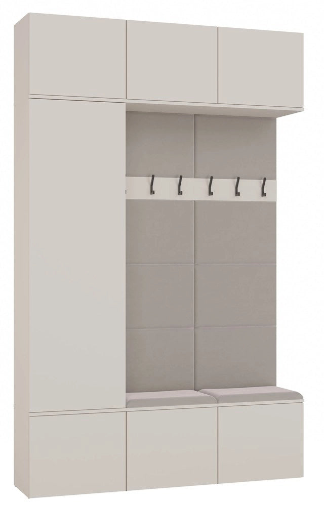 Guardaroba HAGA III 1sz2w cashmere beige armadio + 2x appendiabiti