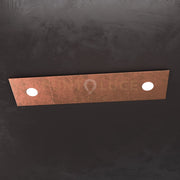 ECCENTRIC APPLIQUE-PLAFONIERA 2 LUCI + 2 DECORATIVO FOGLIA RAME 1156-2L2D-FR