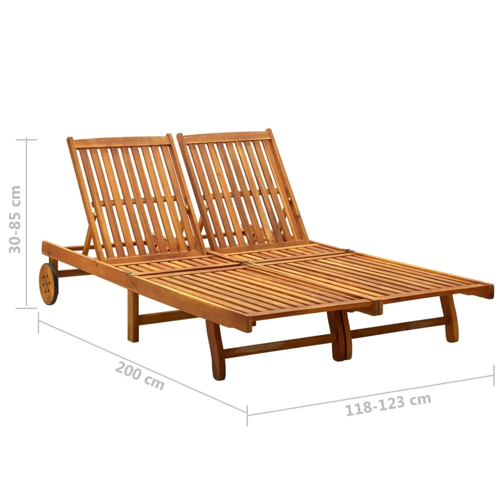 Sdraio da Giardino a 2 Posti con Cuscini in Massello di Acacia 3061384
