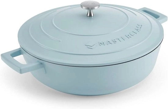 Piatto da griglia 4L - Laminato leggero in alluminio, Resistente a induzione e forno, Blu cielo