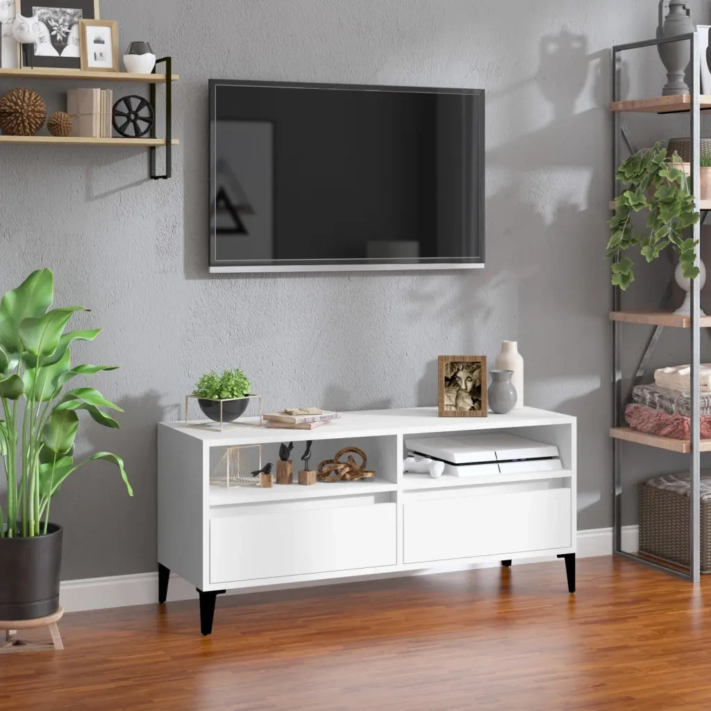 Mobile Porta TV-Mobile per TV-Credenza TV Bianco 100x34,5x44,5 cm in Legno Multistrato 924176