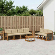 Set di divani da esterno 8 pz Naturale e Beige 3381821
