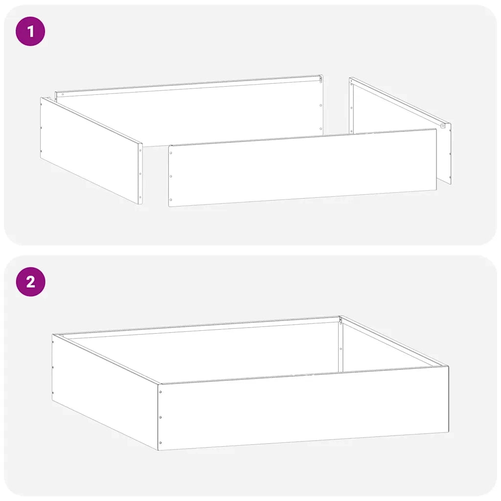 Bordura per Prato 60 x 60 x 13 cm Acciaio Inox Argento 874738